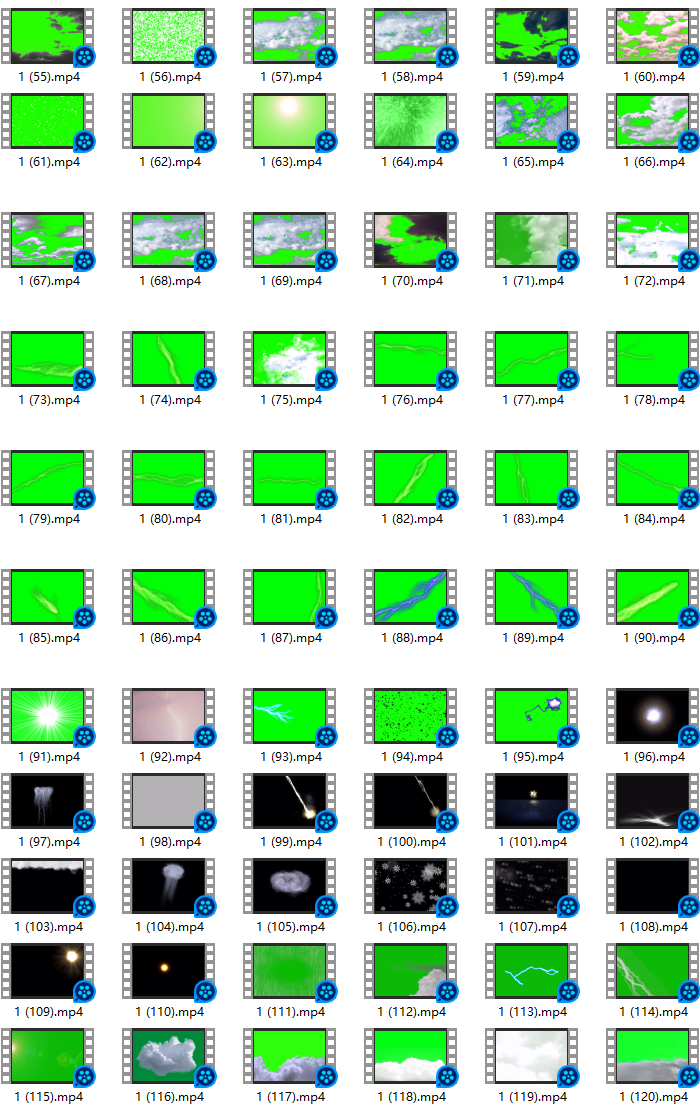 139个风雨雷电气象天气绿幕抠像特效模版视频素材大全