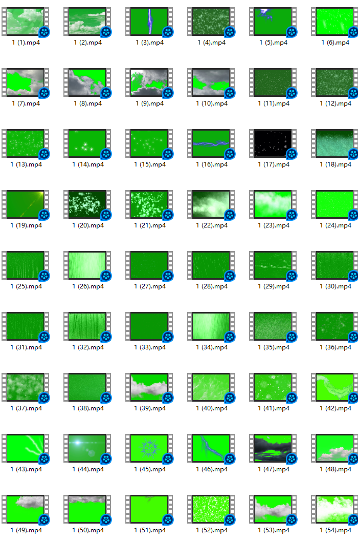 139个风雨雷电气象天气绿幕抠像特效模版视频素材大全