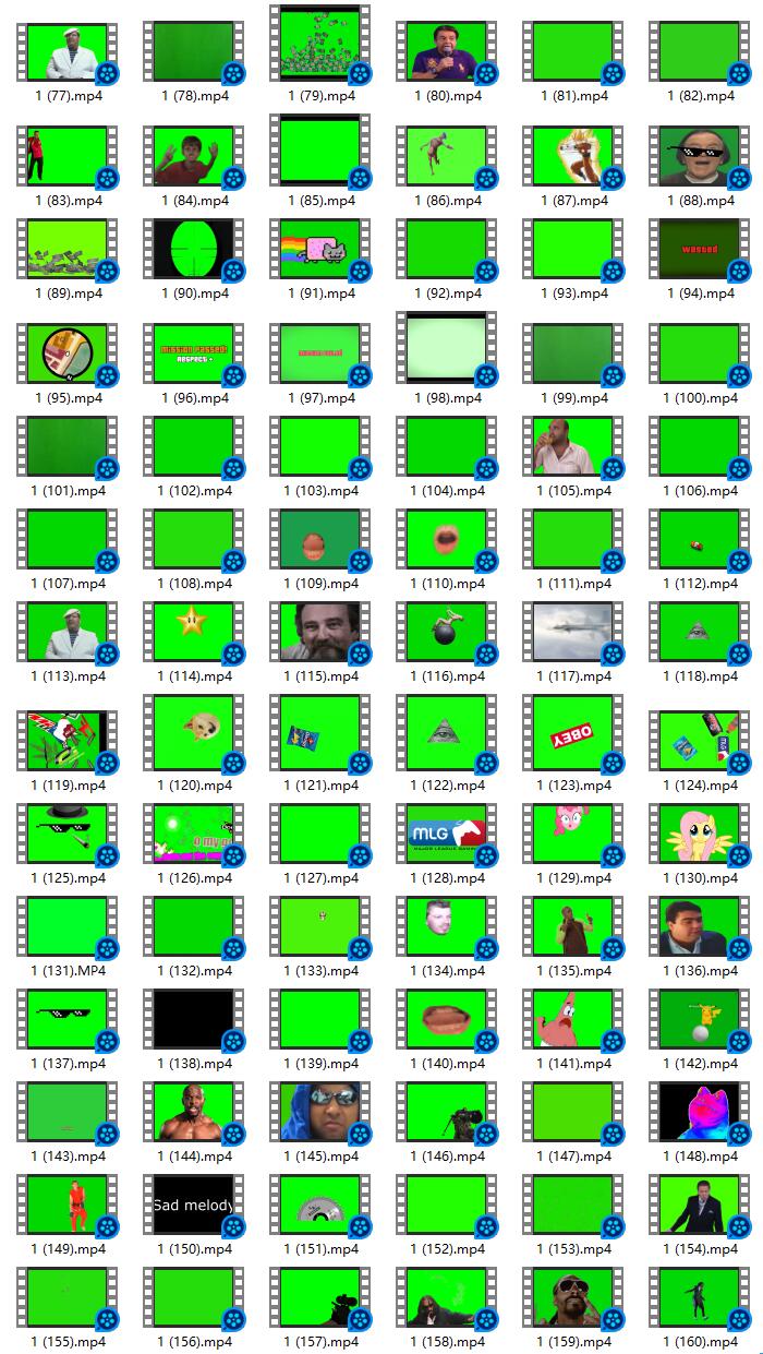 國外鬼畜表情包綠幕視頻轉場素材大全
