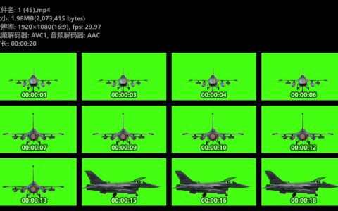 高清战斗机绿幕视频素材