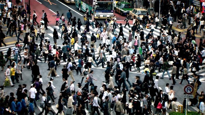 日本东京街道人来人往密集视频素材