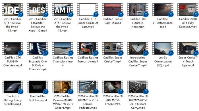 2017-2018凯迪拉克汽车全球创意广告视频合集