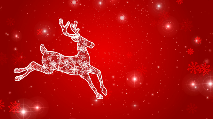 奔跑的圣诞鹿卡通剪影风格红色动态视频背景素材 – 抖音视频素材