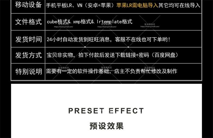 LR预设PS街拍ins网红旅拍人像FCPX达芬奇手机版APP滤镜PR调色LUT